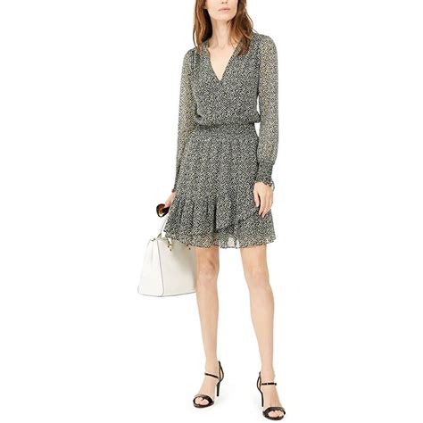 michael michael kors puff-sleeve mini dress|Michael Kors shift dress.